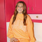 ORANGE STITCH MOCKNECK TERRY CLOTH TOP