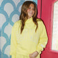 YELLOW STITCH MOCKNECK TERRY CLOTH TOP
