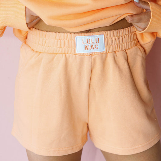 ORANGE TERRY CLOTH SHORTS
