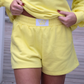YELLOW TERRY CLOTH SHORTS