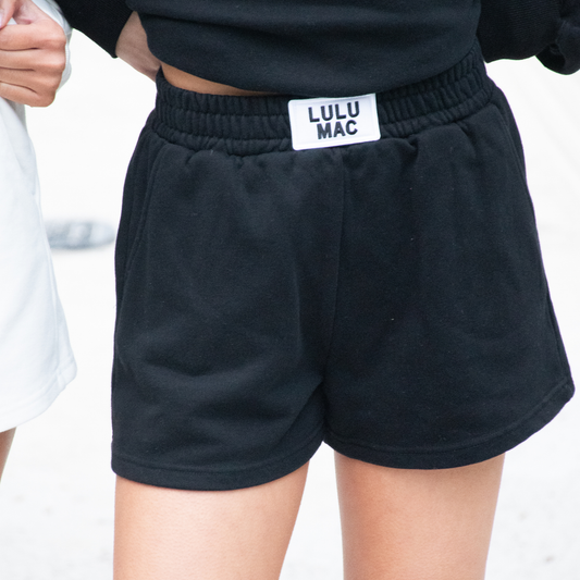 BLACK TERRY CLOTH SHORTS