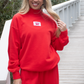RED TERRY CLOTH LONG SLEEVES