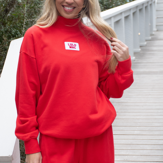 RED TERRY CLOTH LONG SLEEVES