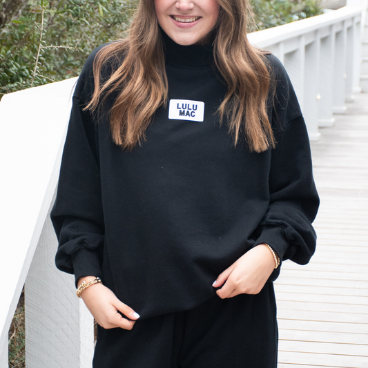 BLACK TERRY CLOTH LONG SLEEVES