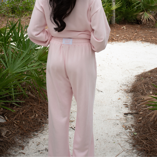 LIGHT PINK TERRY CLOTH PANTS