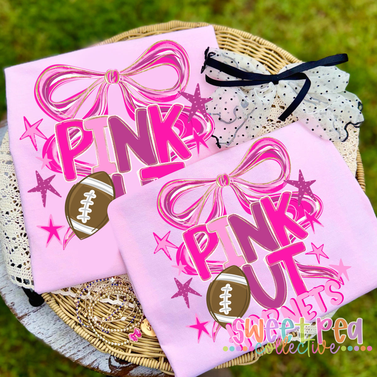 PREPPY PINK OUT WITH BOW