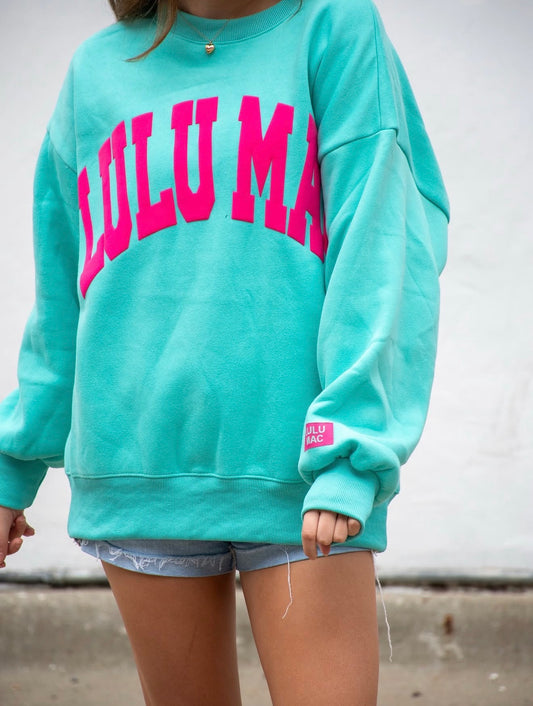MINT/HOT PINK PUFF SWEATSHIRT