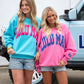 PINK/ROYAL PUFF SWEATSHIRT