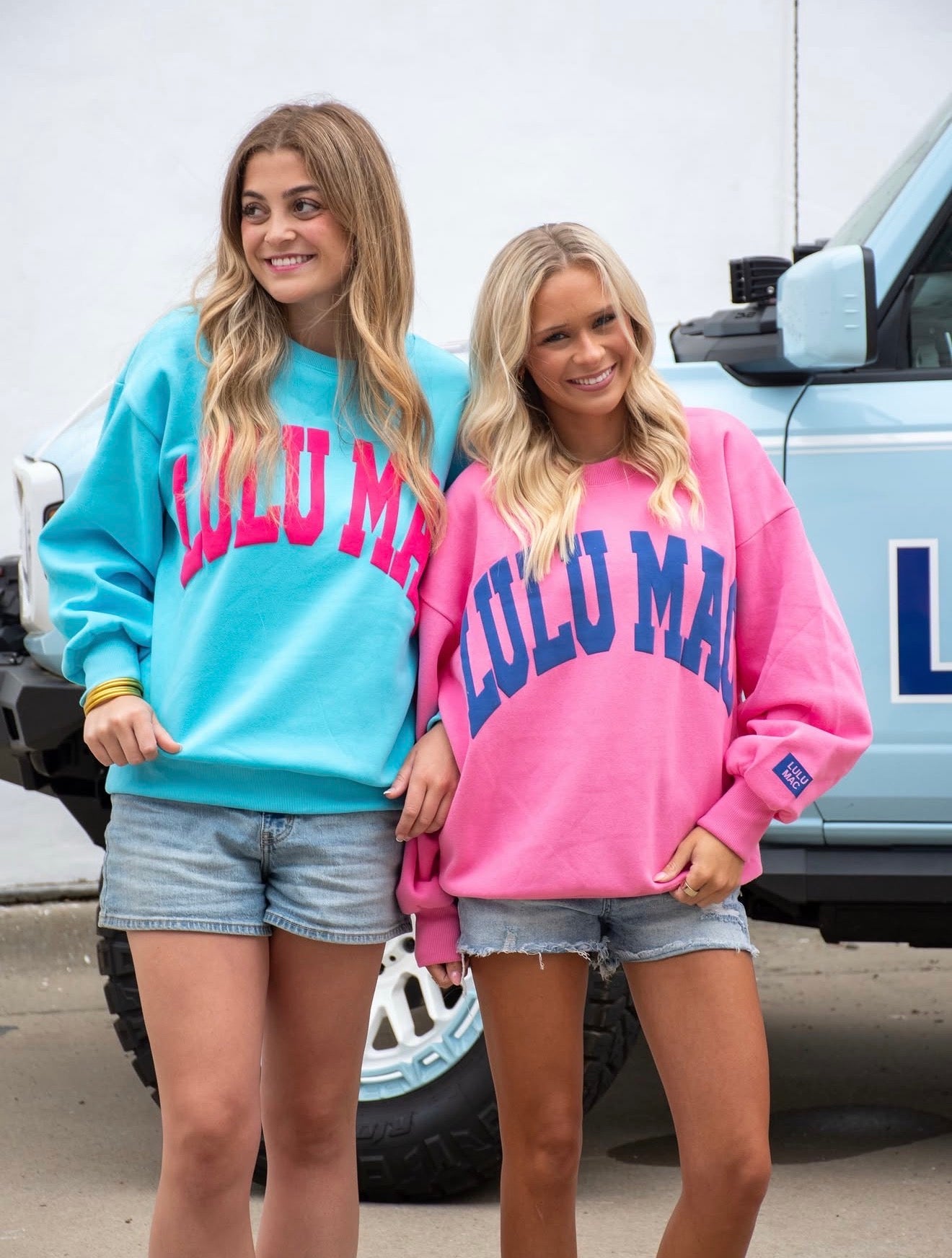 PINK/ROYAL PUFF SWEATSHIRT