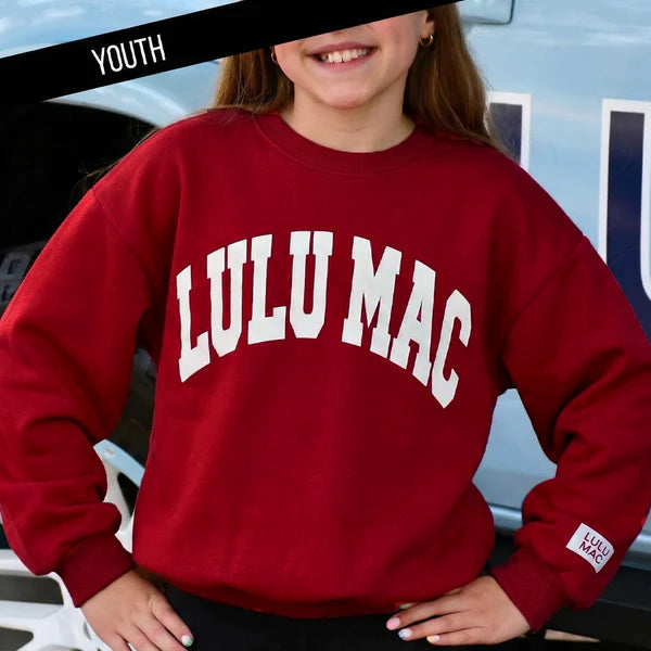 CRIMSON/WHITE PUFF KIDS SWEATSHIRT