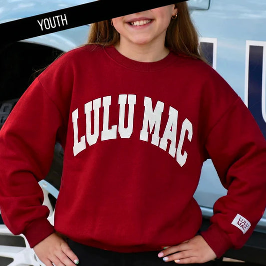 CRIMSON/WHITE PUFF KIDS SWEATSHIRT
