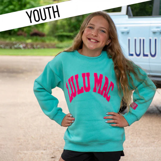 MINT/HOT PINK PUFF KIDS SWEATSHIRT