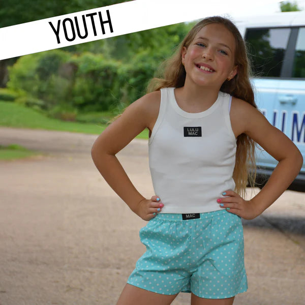 AQUA MINI POLKA DOT KIDS SHORTS