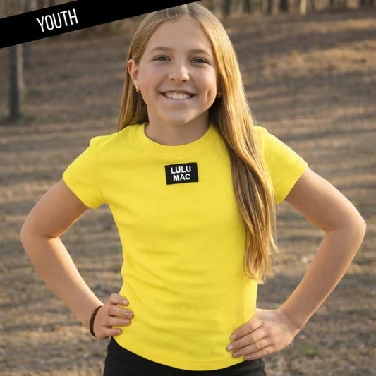 NEON YELLOW KIDS BABY DOLL TOP