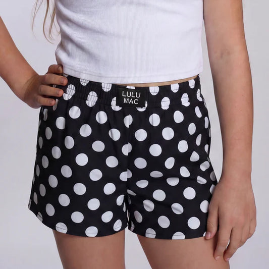 BLACK POLKA DOT KIDS SHORTS