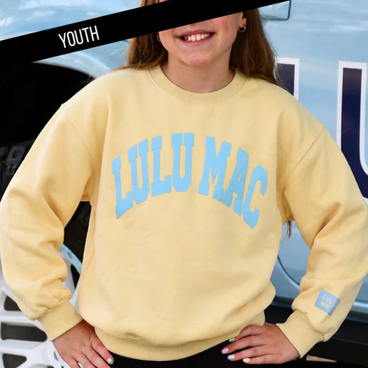 BUTTER/LIGHT BLUE PUFF KIDS SWEATSHIRT