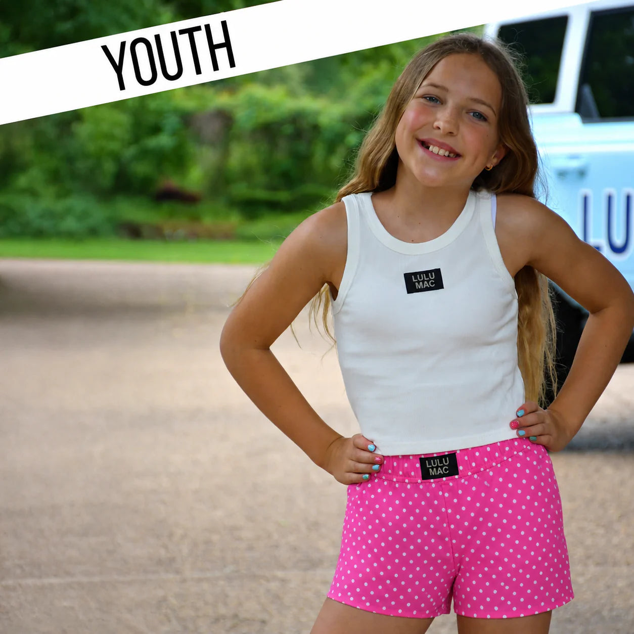 BUBBLEGUM POLKA DOT KIDS SHORTS