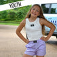 LAVENDER MINI POLKA DOT KIDS SHORTS
