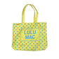 LULU MAC CANVAS TOTE BLUE DOT ON YELLOW