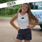 NAVY MINI POLKA DOT KIDS SHORTS