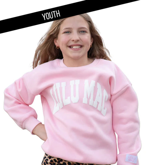 LIGHT PINK/WHITE PUFF KIDS SWEATSHIRT
