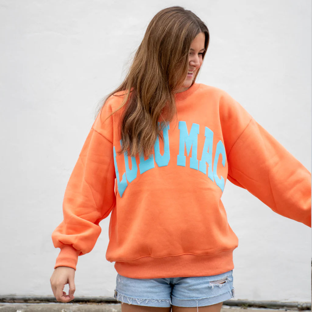 ORANGE/BLUE PUFF SWEATSHIRT