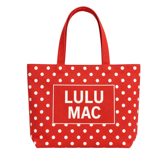 LULU MAC CANVAS TOTE RED DOT