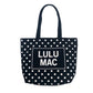 LULU MAC CANVAS TOTE BLACK DOT