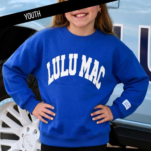ROYAL/WHITE PUFF KIDS SWEATSHIRT
