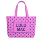 LULU MAC CANVAS TOTE PURPLE DOT