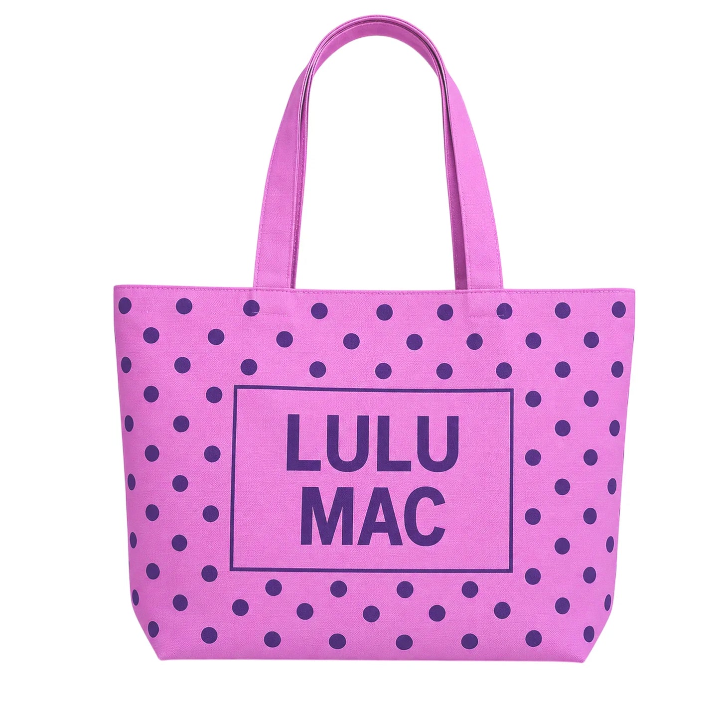 LULU MAC CANVAS TOTE PURPLE DOT