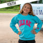 BLUE/HOT PINK PUFF KIDS SWEATSHIRT