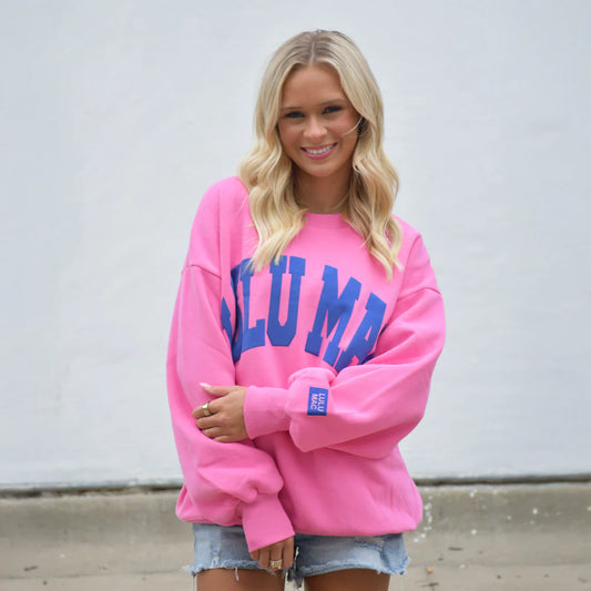 PINK/ROYAL PUFF SWEATSHIRT