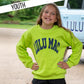 CHARTREUSE/DEEP BLUE PUFF KIDS SWEATSHIRT