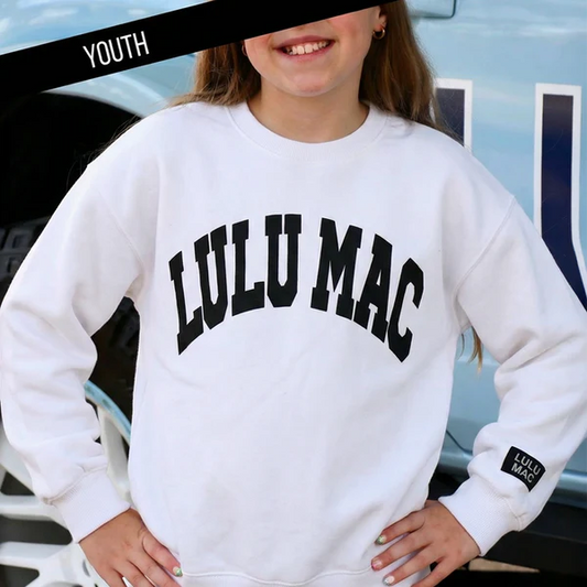WHITE/BLACK PUFF KIDS SWEATSHIRT