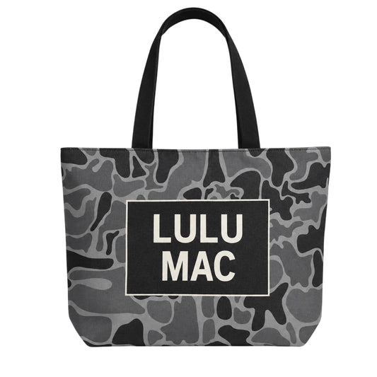 LULU MAC CANVAS TOTE BLACK CAMO